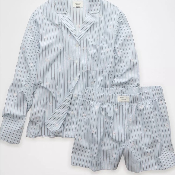 American Eagle Outfitters Other - American Eagle Outfitters Light Blue Striped Pajama Set